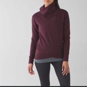 Lululemon- On The Double- Funnel Neck- Burgundy- Sz 6-8 (approx)